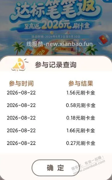 兴业 刷卡 笔笔返 算有水吧 月30次 - 线报酷