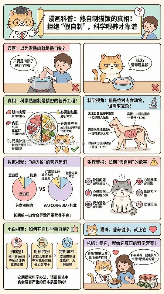 【科普】养猫科普漫画，持续更新中（1.20更新熟自制、猫饭、猫粮营养值计算） - 线报酷