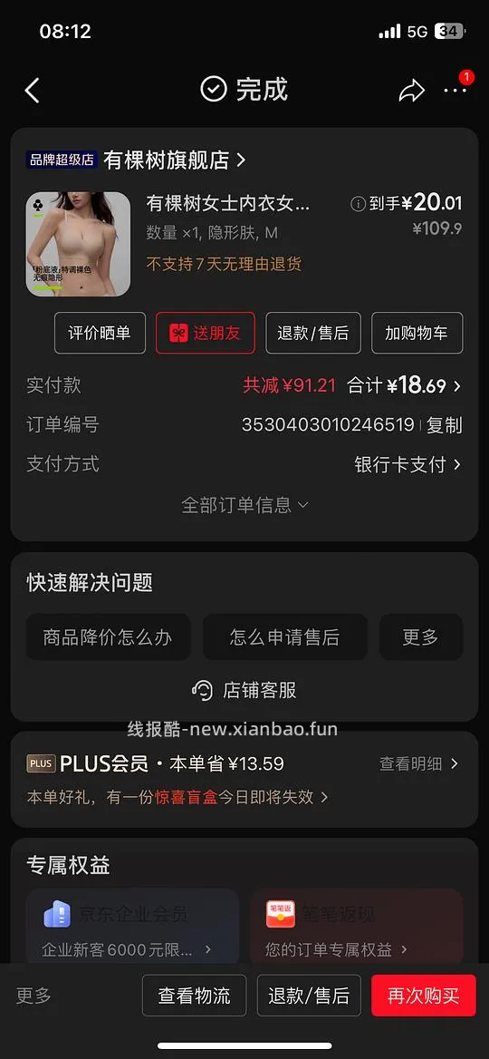 有棵树两件42元内衣（刚需）（反馈好穿） - 线报酷
